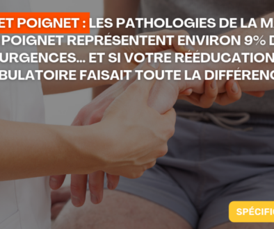Main et poignet Les pathologies de la main et du poignet représentent environ 9% des urgences… et si votre rééducation ambulatoire faisait toute la différence ?
